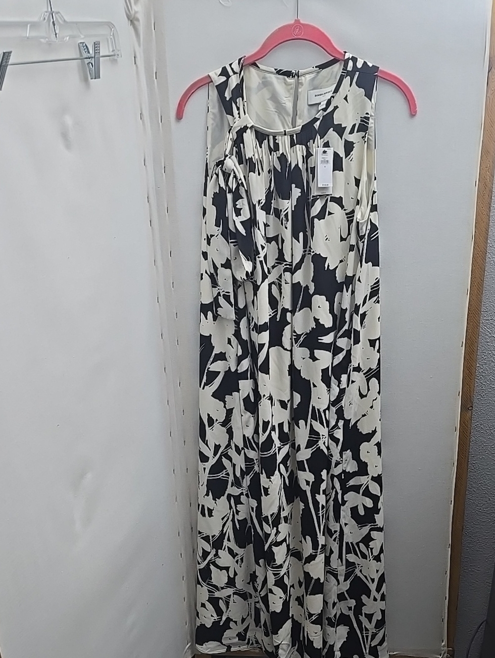 Banana Republic Black and Ivory Floral Maxi Dress